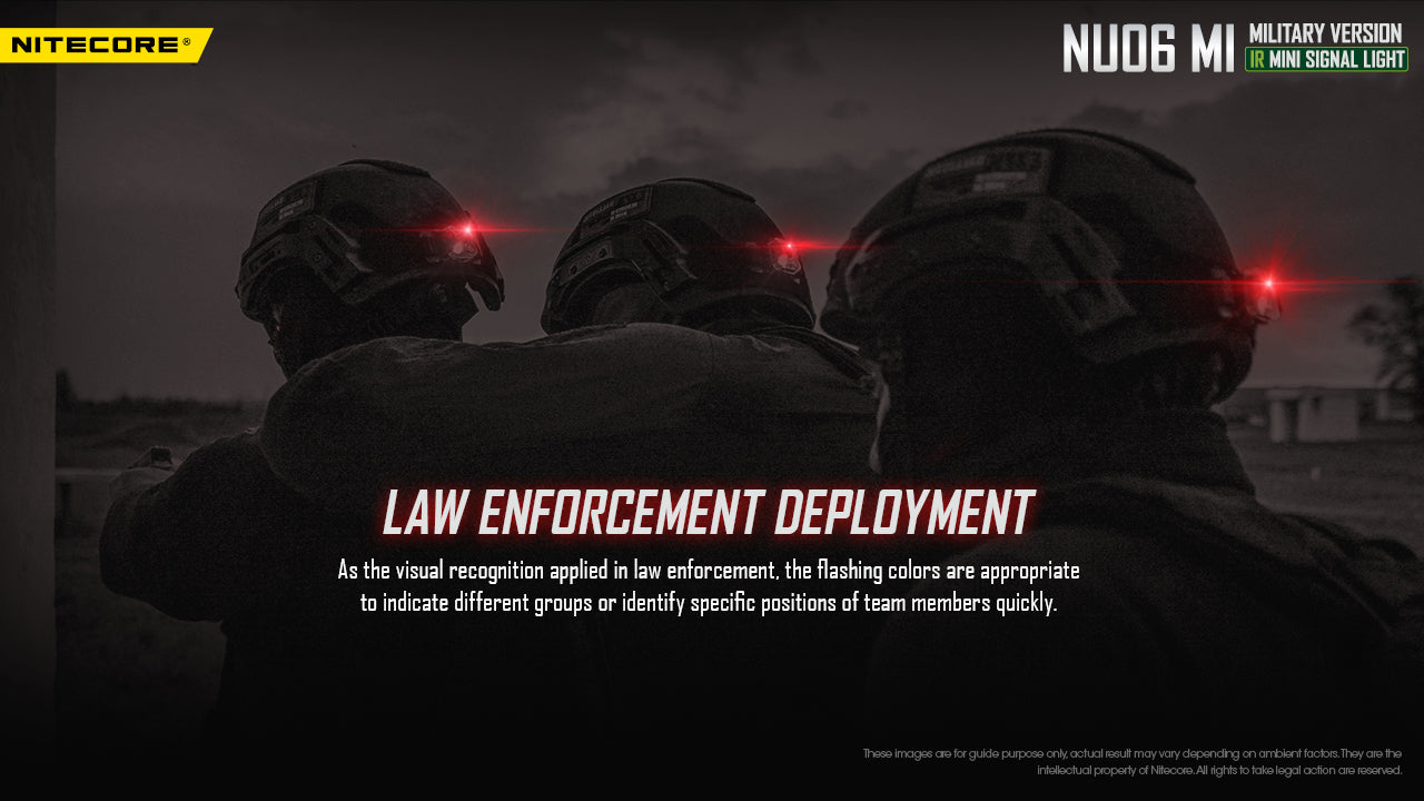 Lampe de Signalisation Nitecore NU06 MI 8 Lumens 4 LED (Rouge/Bleu/Vert/IR) - Rechargeable USB-C - Militaire