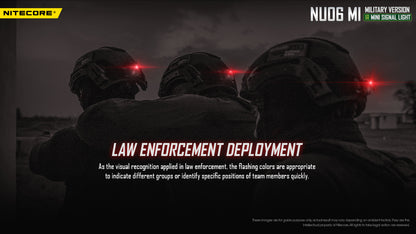 Lampe de Signalisation Nitecore NU06 MI 8 Lumens 4 LED (Rouge/Bleu/Vert/IR) - Rechargeable USB-C - Militaire
