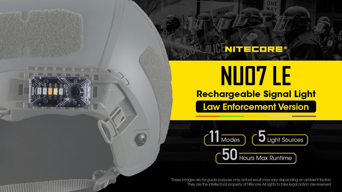 Lampe de Signalisation Nitecore NU07 LE 5 Couleurs 11 Modes Rechargeable USB-C Tactique