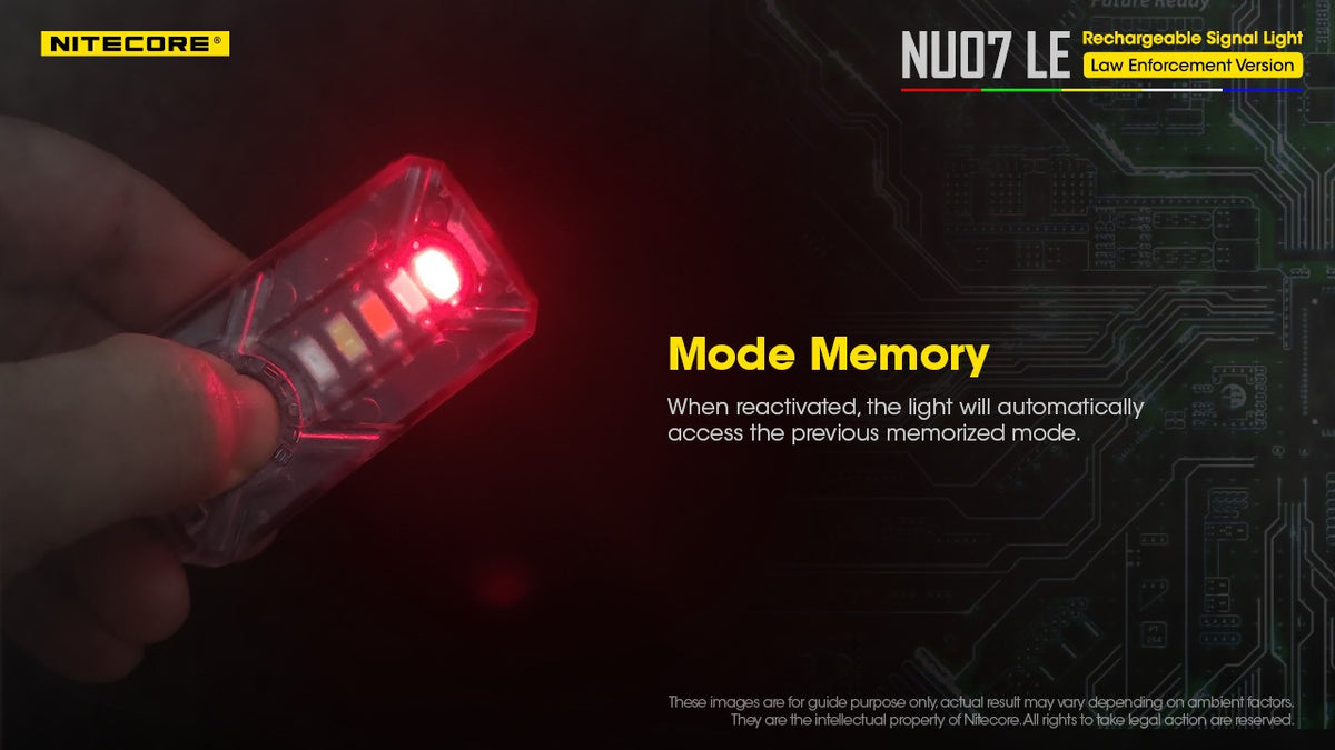 Lampe de Signalisation Nitecore NU07 LE 5 Couleurs 11 Modes Rechargeable USB-C Tactique