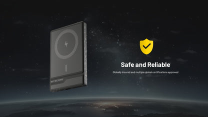 Nitecore NW5000 - Batterie Externe Magnétique Sans Fil Carbone USB-C 5000mAh