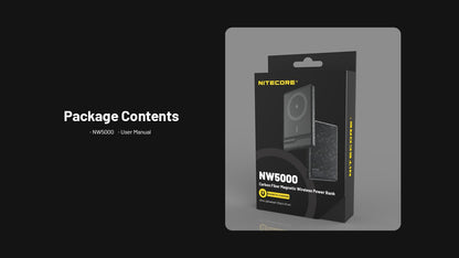 Nitecore NW5000 - Batterie Externe Magnétique Sans Fil Carbone USB-C 5000mAh