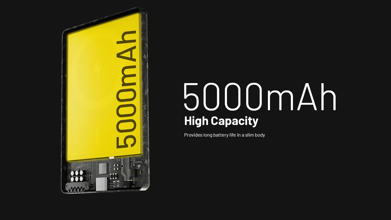 Nitecore NW5000 - Batterie Externe Magnétique Sans Fil Carbone USB-C 5000mAh
