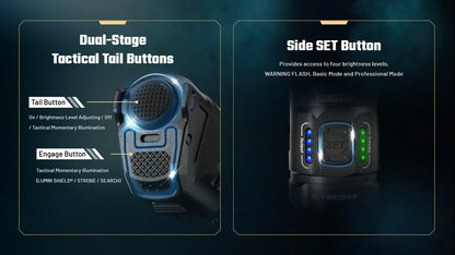 Nitecore P17iX 5000 Lumens - Compact Tactical Flashlight Customizable Controls - Triple Switch