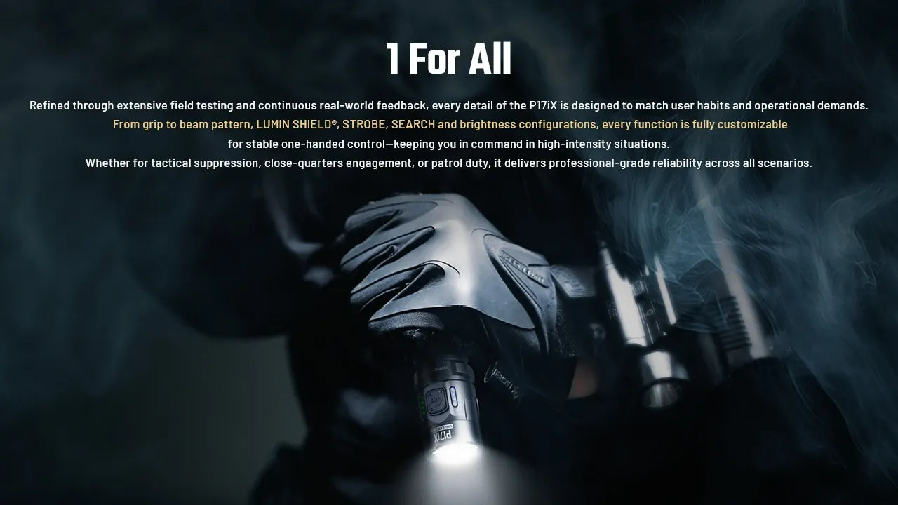 Nitecore P17iX 5000 Lumens - Compact Tactical Flashlight Customizable Controls - Triple Switch