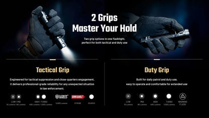 Nitecore P17iX 5000 Lumens - Compact Tactical Flashlight Customizable Controls - Triple Switch