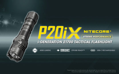 Nitecore P20iX 4000 Lumens - Tactical Flashlight Rechargeable USB-C - STROBE READY
