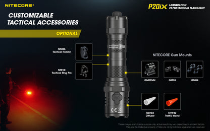 Nitecore P20iX 4000 Lumens - Tactical Flashlight Rechargeable USB-C - STROBE READY