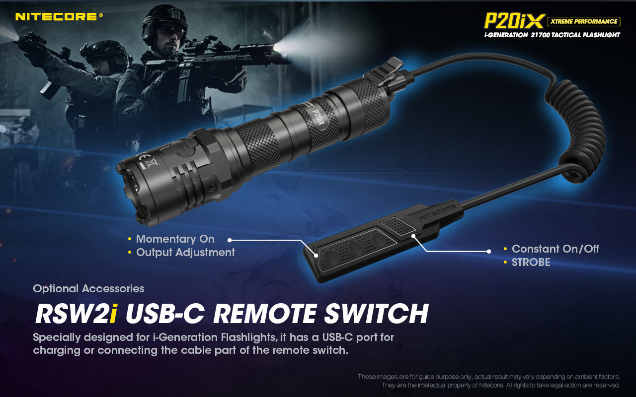 Nitecore P20iX 4000 Lumens - Tactical Flashlight Rechargeable USB-C - STROBE READY