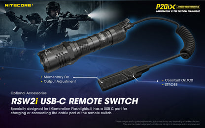 Nitecore P20iX 4000 Lumens - Tactical Flashlight Rechargeable USB-C - STROBE READY