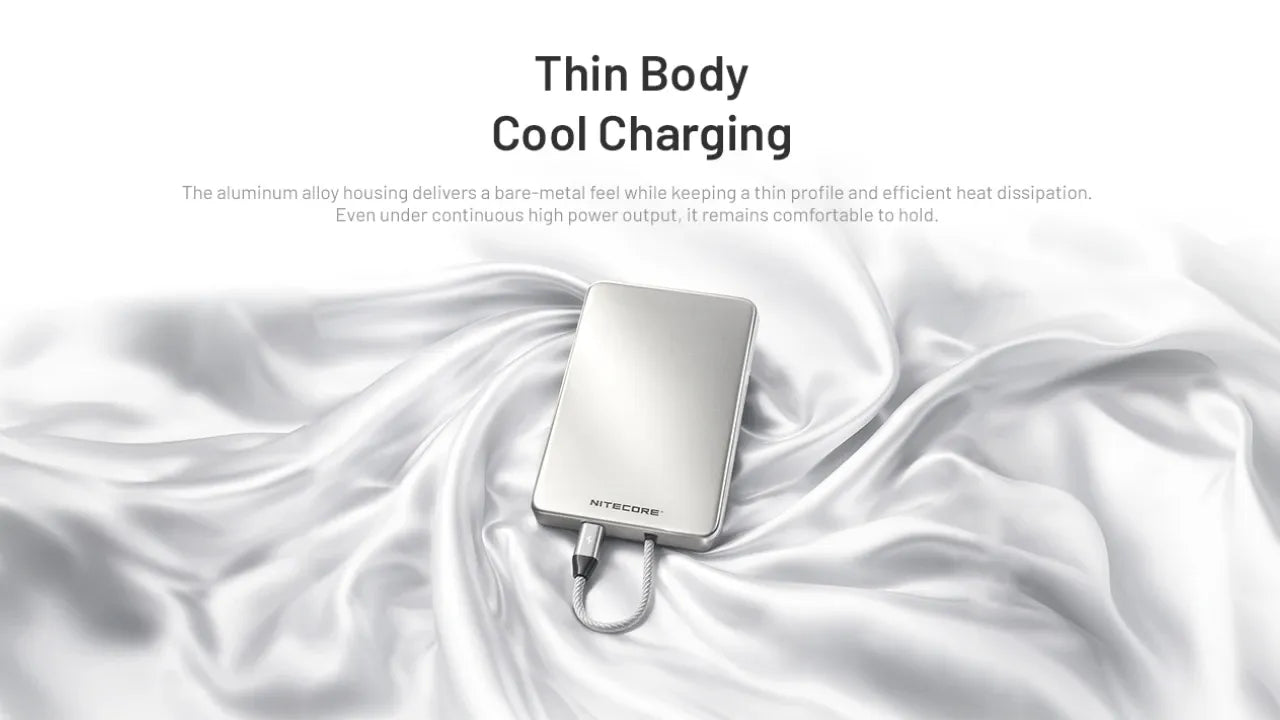 Nitecore POCKET 5 Powerbank 5000mAh - Magnetic - Built-in USB-C Cable - Ultra Thin 9mm - Rechargeable 22.5W