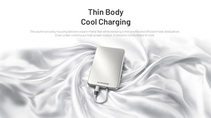 Nitecore POCKET 5 Powerbank 5000mAh - Magnetic - Built-in USB-C Cable - Ultra Thin 9mm - Rechargeable 22.5W