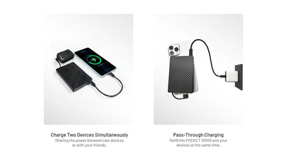 Nitecore Pocket 10000- Batterie Externe Powerbank Carbone 10000mAh - câble USB-C intégré