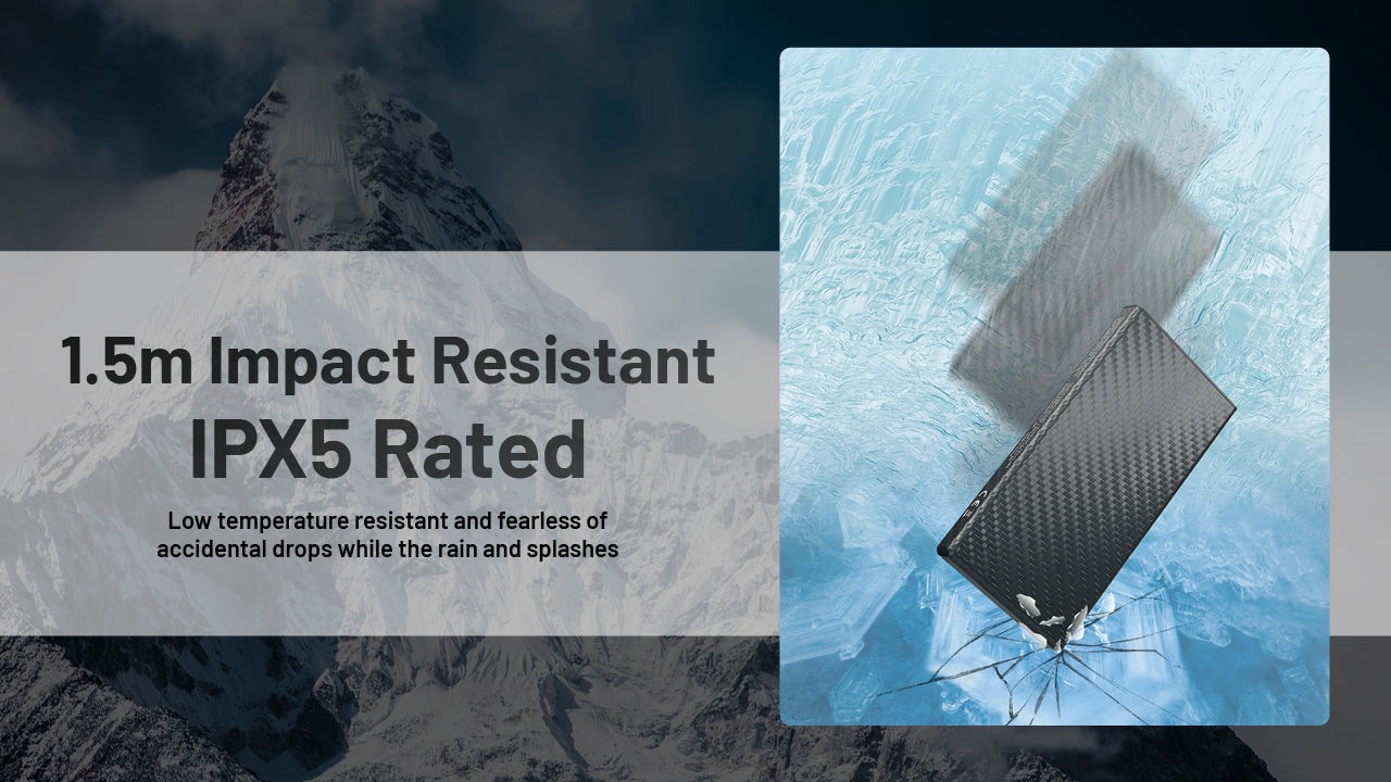 Batterie Externe Nitecore SUMMIT 10000 10000mAh - Températures Extrêmes -40°C - Power bank fibre de carbone