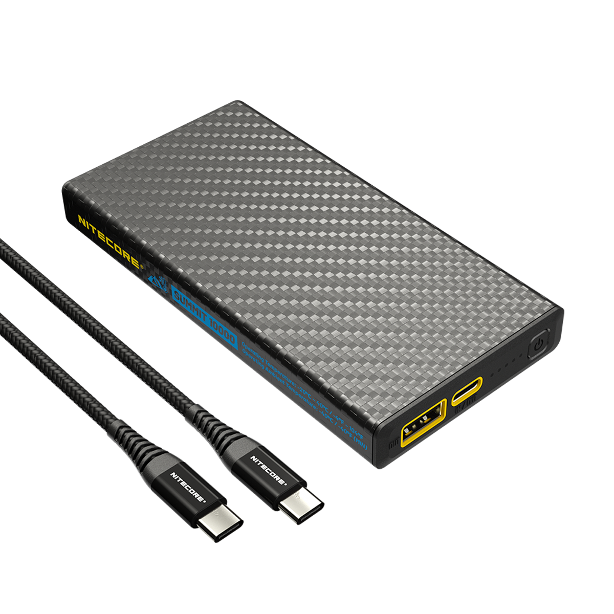 Batterie Externe Nitecore SUMMIT 10000 10000mAh - Températures Extrêmes -40°C - Power bank fibre de carbone