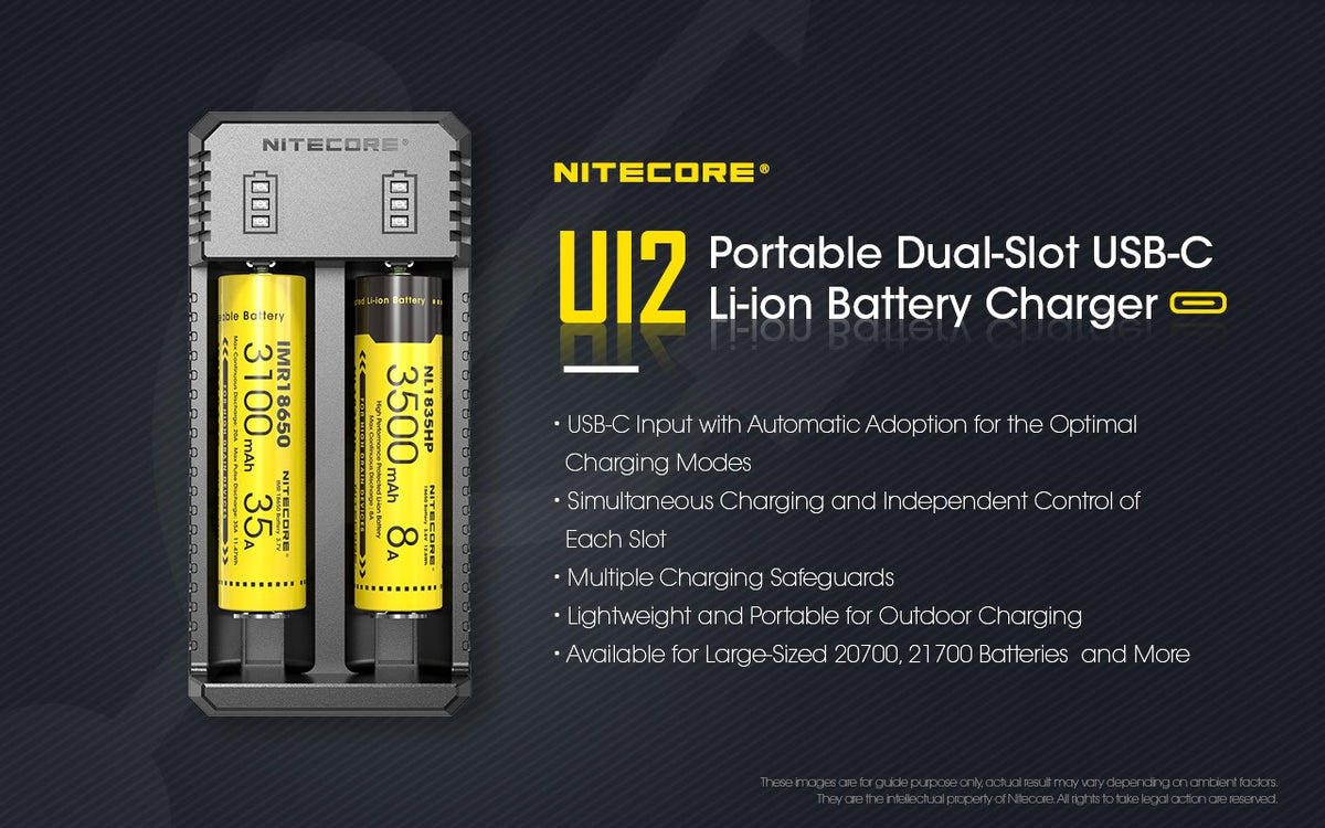 Chargeur Nomade Compact Nitecore UI2 - 2 Emplacements - 1000mA USB-C