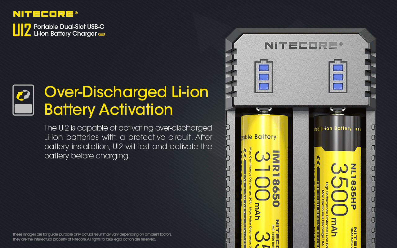 Chargeur Nomade Compact Nitecore UI2 - 2 Emplacements - 1000mA USB-C