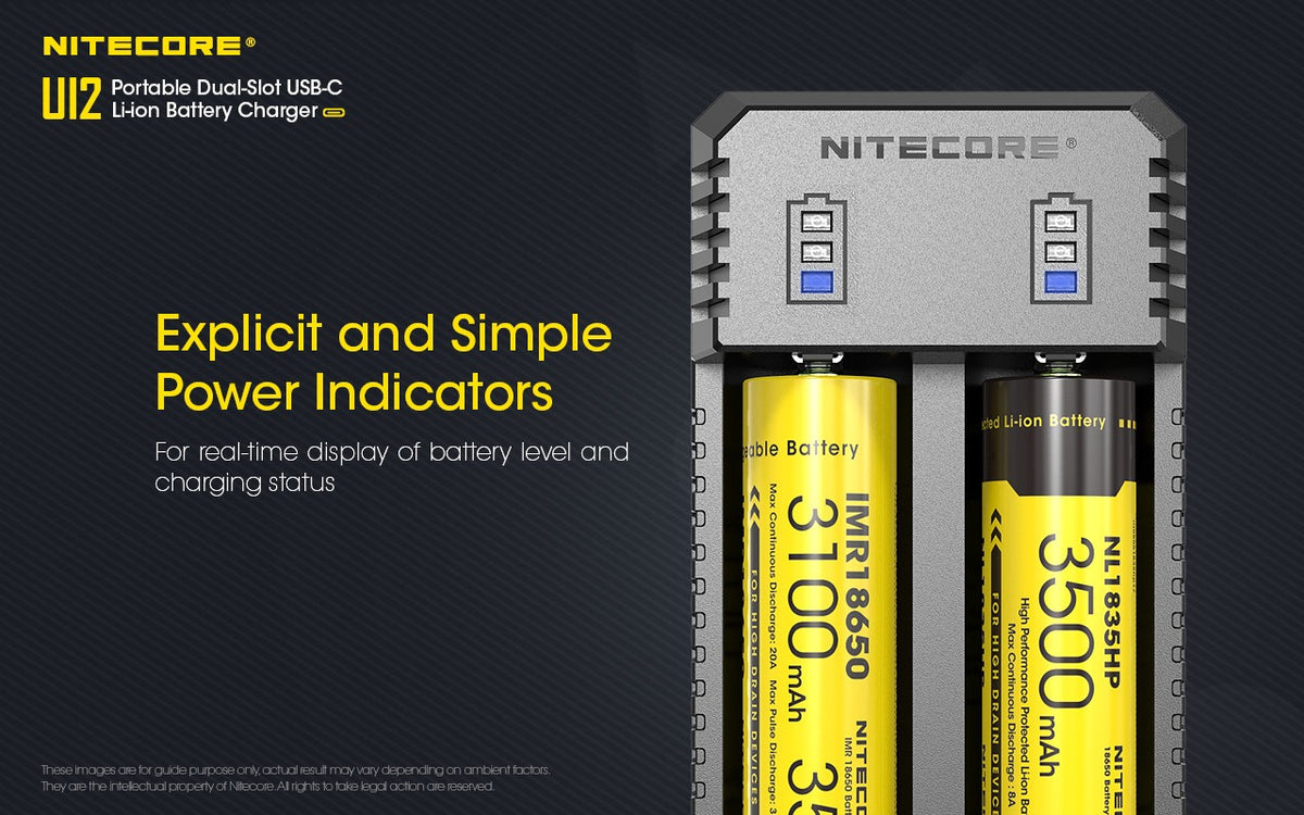 Chargeur Nomade Compact Nitecore UI2 - 2 Emplacements - 1000mA USB-C