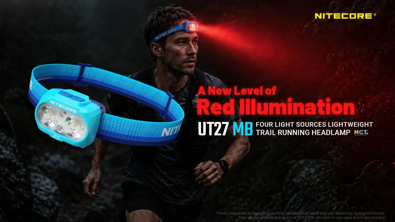 Nitecore UT27 MB 800 Lumens - Lampe Frontale Ultra-Trail 4 Sources Lumineuses Rechargeable