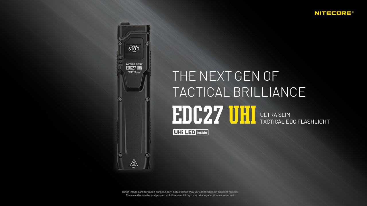 Nitecore EDC27 UHi 3100 Lumen Ultra Flat EDC Flashlight - Rechargeable USB-C