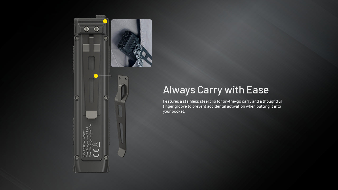 Nitecore EDC27 UHi 3100 Lumen Ultra Flat EDC Flashlight - Rechargeable USB-C