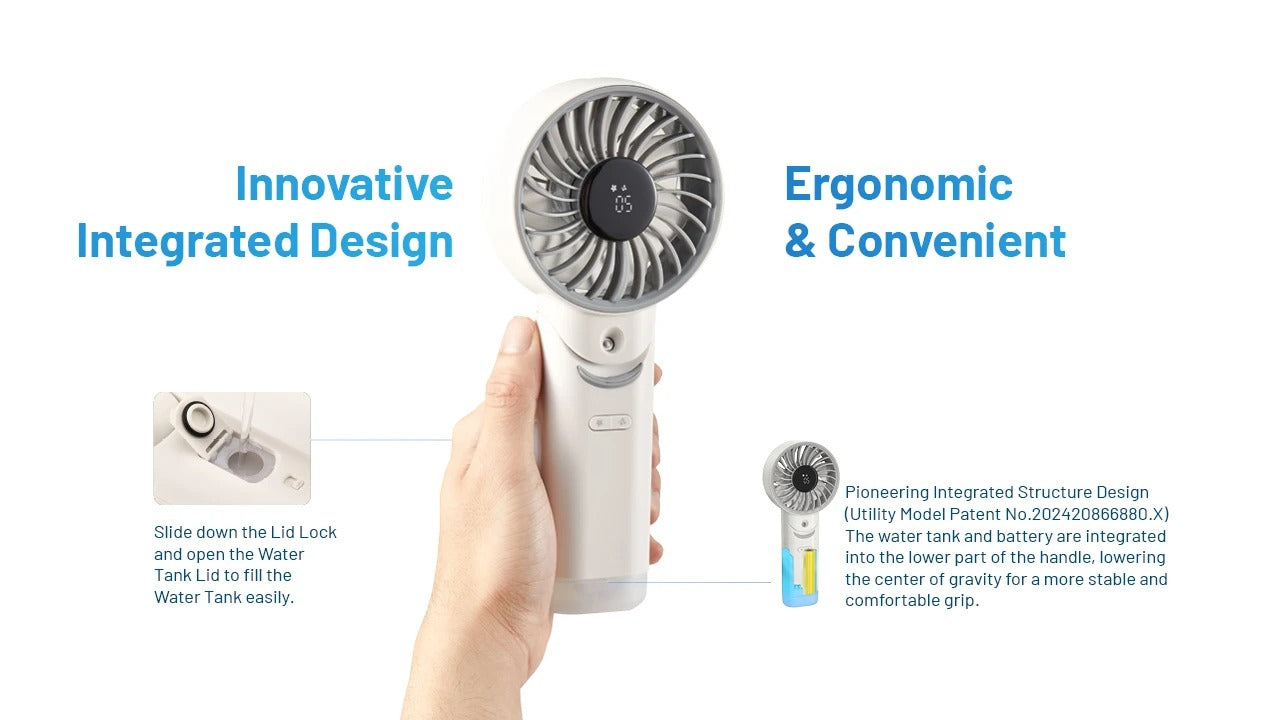 Nitecore izzCool 30 - Foldable Air Conditioner Fan USB-C 3500mAh Mist Cooling