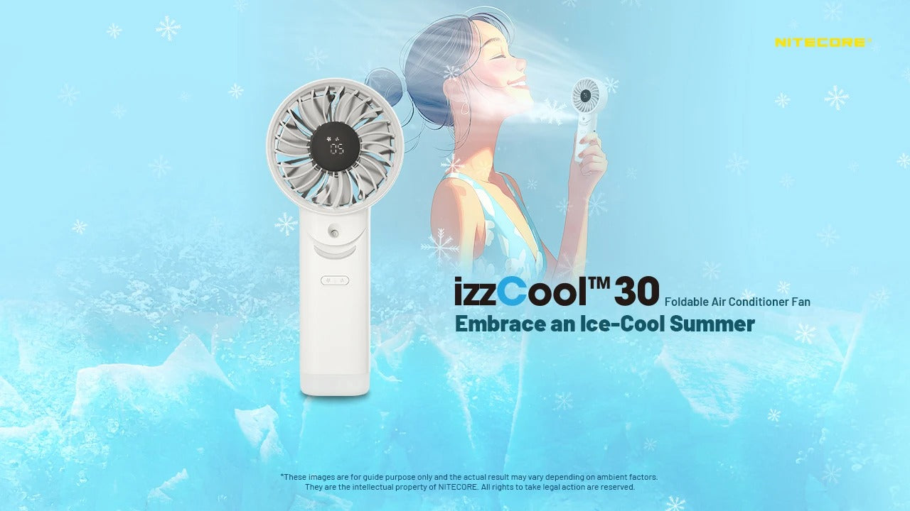 Nitecore izzCool 30 - Foldable Air Conditioner Fan USB-C 3500mAh Mist Cooling