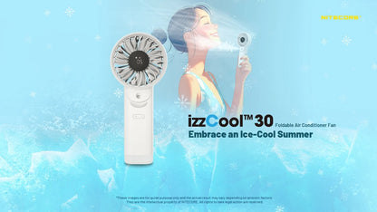 Nitecore izzCool 30 - Foldable Air Conditioner Fan USB-C 3500mAh Mist Cooling