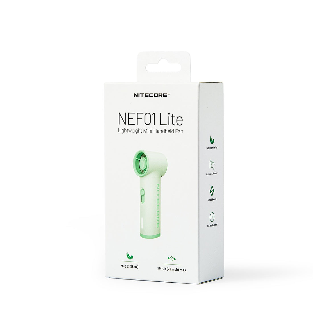 Nitecore NEF01 Lite - Portable Fan USB-C 2600mAh 11h Runtime 5 Speed Levels