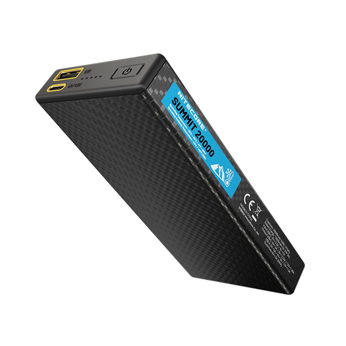 Batterie Externe Nitecore SUMMIT 20000 20000mAh - Températures Extrêmes -40°C - Power bank fibre de carbone