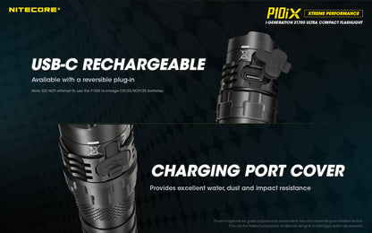 Nitecore P10iX 4000 Lumens - Tactical Flashlight Rechargeable USB-C - STROBE READY™ Gen 2 - Dual Mode