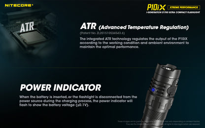 Nitecore P10iX 4000 Lumens - Tactical Flashlight Rechargeable USB-C - STROBE READY™ Gen 2 - Dual Mode