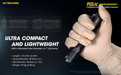 Nitecore P10iX 4000 Lumens - Tactical Flashlight Rechargeable USB-C - STROBE READY™ Gen 2 - Dual Mode