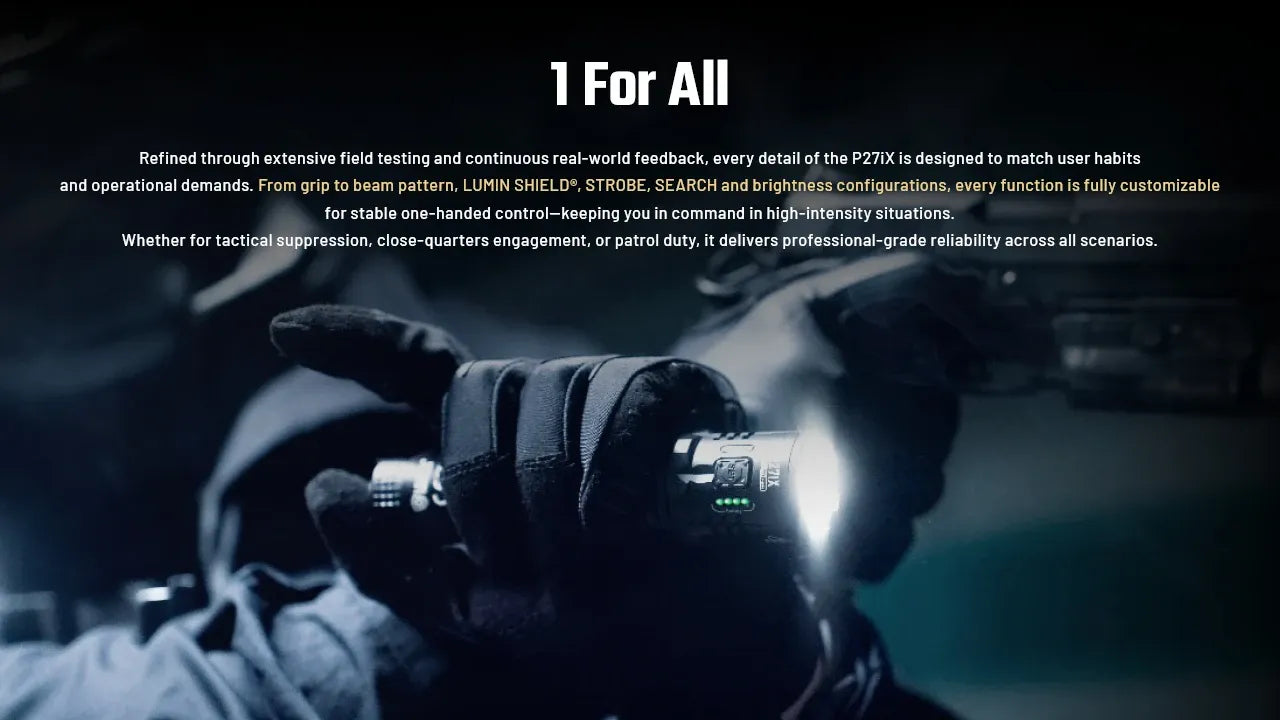 Nitecore P27iX 5000 Lumens - Tactical Flashlight Rechargeable USB-C - Triple Switch Customizable Beam