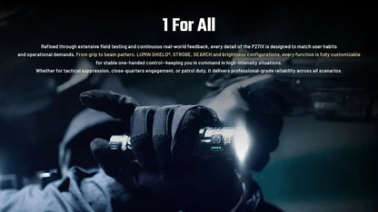 Nitecore P27iX 5000 Lumens - Tactical Flashlight Rechargeable USB-C - Triple Switch Customizable Beam