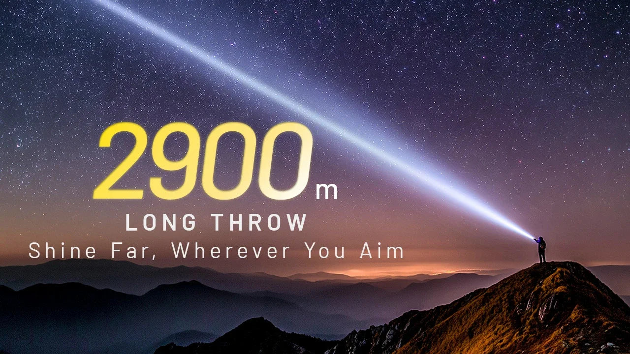 Nitecore P40 2000 Lumens - Long Range LEP Tactical Flashlight Rechargeable USB-C - Dual Beam Spot/Flood