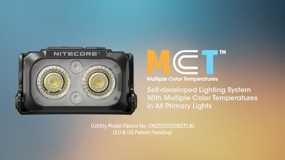 Lampe Frontale Nitecore NU25 MCT 400 Lumens - Rechargeable USB-C - 3 Températures de Couleur - Ultra-Légère