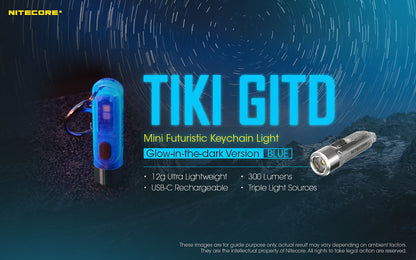 Nitecore TIKI 300 Lumens - EDC Keychain Light USB-C Triple Source UV CRI90