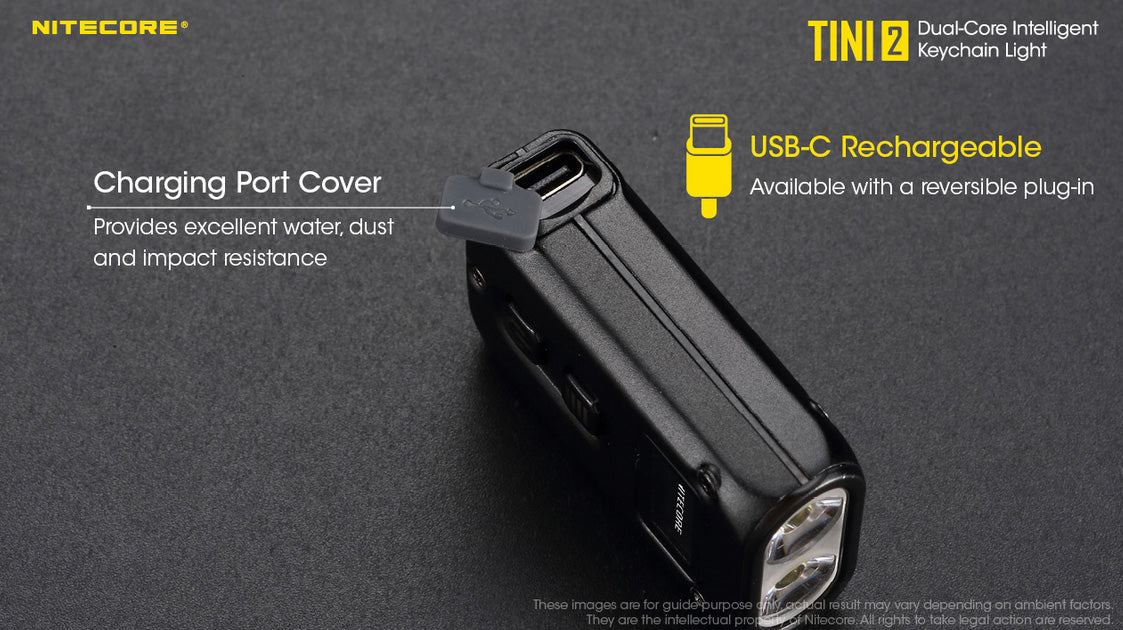 Nitecore TINI 2 500 Lumens USB-C Rechargeable Keychain EDC Flashlight
