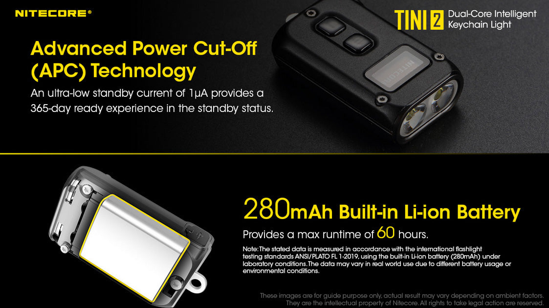 Nitecore TINI 2 500 Lumens USB-C Rechargeable Keychain EDC Flashlight
