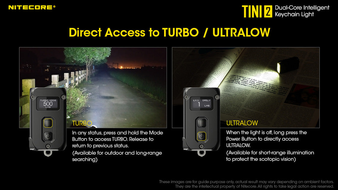 Nitecore TINI 2 500 Lumens USB-C Rechargeable Keychain EDC Flashlight