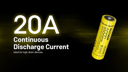 Batterie Nitecore NL2160HP 6000mAh 21700 Rechargeable - 20A Haute Performance