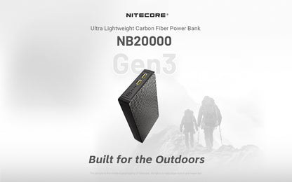 Batterie Externe Nitecore NB20000 Gen 3 - 20000mAh - Charge Rapide 22,5W USB-C