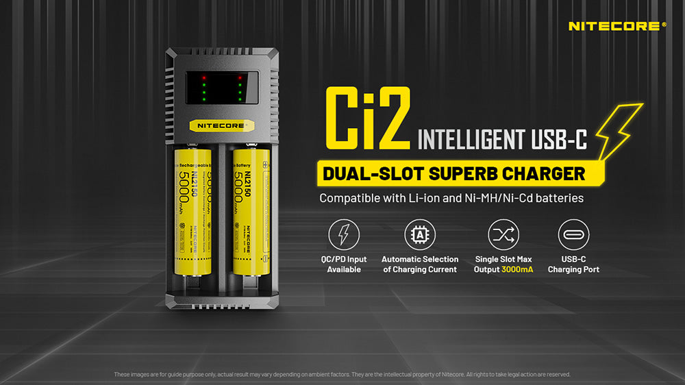 Chargeur Universel Intelligent Nitecore Ci2 - Deux emplacements de charge