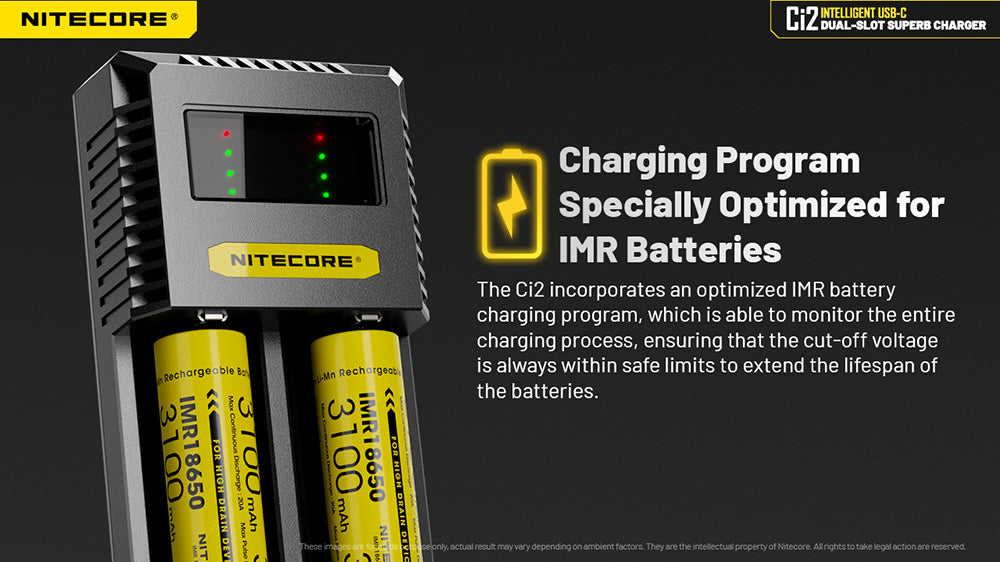 Chargeur Universel Intelligent Nitecore Ci2 - Deux emplacements de charge