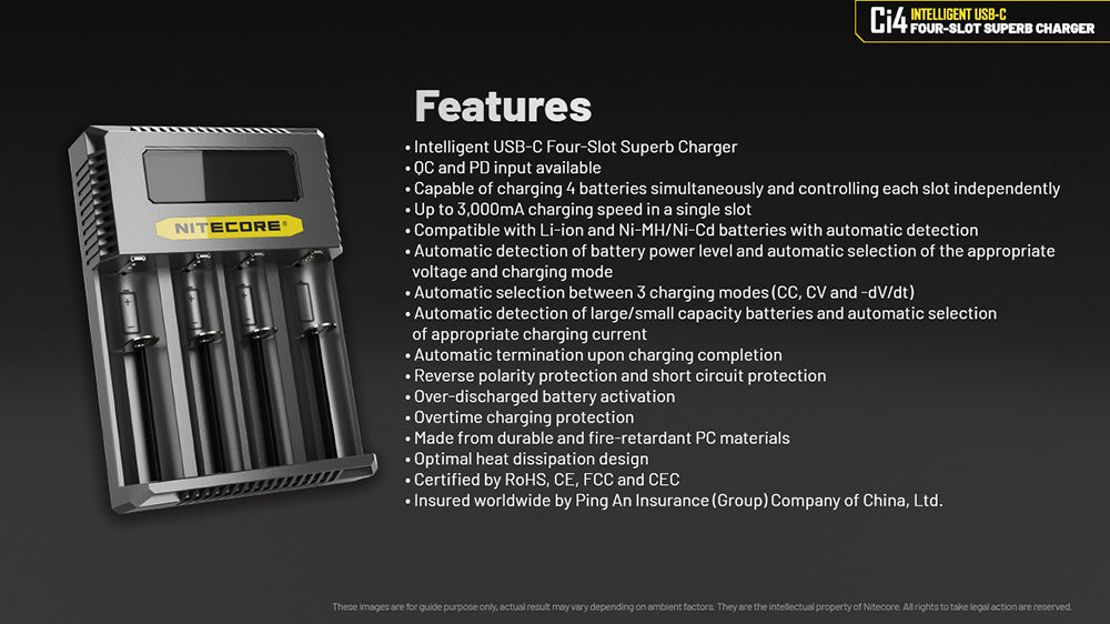 Nitecore Ci4 Universal Intelligent Charger - Four Charging Slots