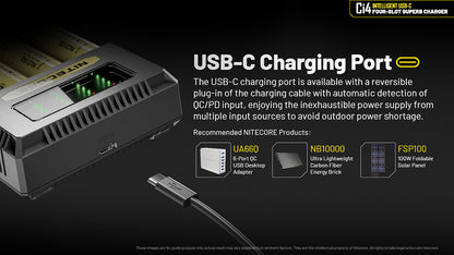 Nitecore Ci4 Universal Intelligent Charger - Four Charging Slots