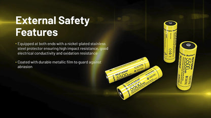 Batterie Nitecore NL2155HP 5500mAh 21700 Rechargeable - 20A Haute Performance