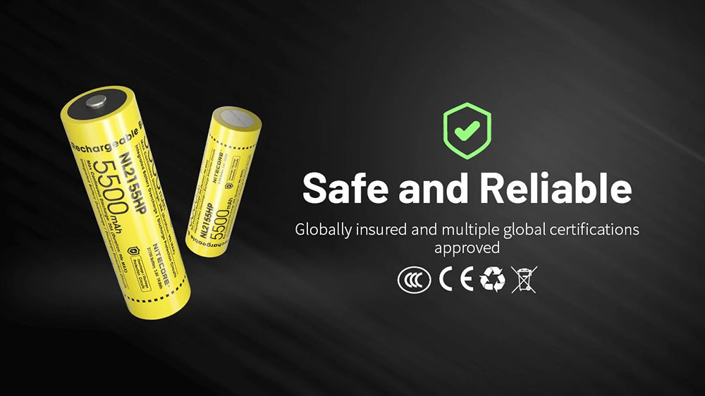 Batterie Nitecore NL2155HP 5500mAh 21700 Rechargeable - 20A Haute Performance