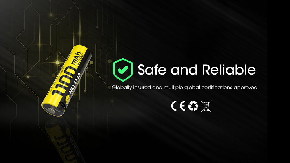 Batterie Nitecore NL1411R 1100mAh 14500 Rechargeable avec Port USB-C